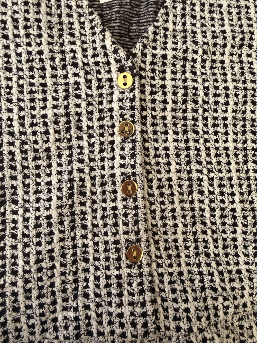 Loft Textured Button Front Flounce Sleeveless Dress NWT Size XS V Neck #preppy - Picture 4 of 6